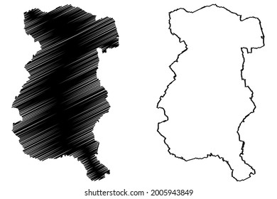 Gera city (Federal Republic of Germany, Urban district, Free State of Thuringia) map vector illustration, scribble sketch Gera map