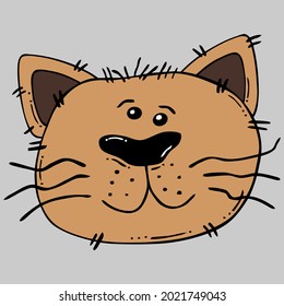 gerald g cartoon cat face 3 00px unisex terry design vector illustration for use in design and print wall art poster canvas