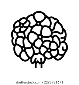 Geraniumblüte, Frühlingssymbol, Vektorgrafik. Geranenblüte Frühlingszeichen. isoliertes Kontursymbol