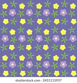 Geranium and buttercup flower pattern.