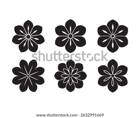 Geranium Flower Icon Vector Logo Illustration Or Geranium Flower Silhouette Vector. Geranium Flower Icon For Menu Design On Mobile Application or Website. Especially with regards to flowers.Simple Bla