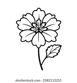 Geranium Flower Vector On White Background