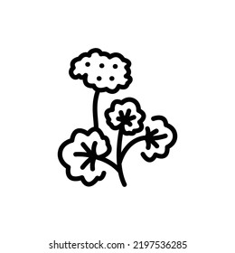 Icono de la línea с color geranium. Pictograma para página web.