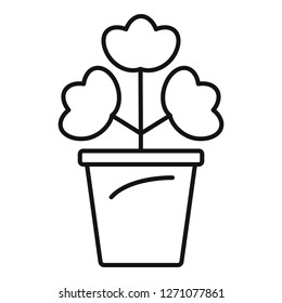 Geranium pot icon. Outline geranium pot vector icon for web design isolated on white background