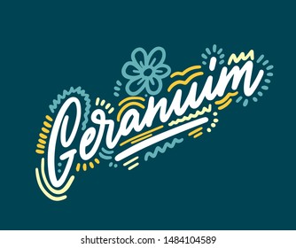 Geranum vector illustration.Vector set of element for advertising, packaging design of products.
