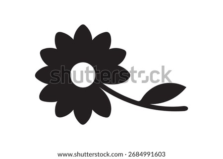 Gerber silhouette on white background.13