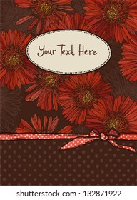 gerbera card with bow