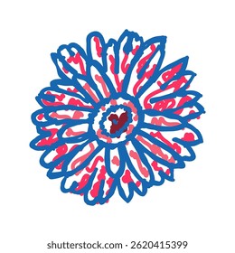 Gerbera Daisy Blossom Spring Doodle Icon Sketch Vector. Gerbera Daisy Blossom Spring Sign. Ilustración de símbolo aislado