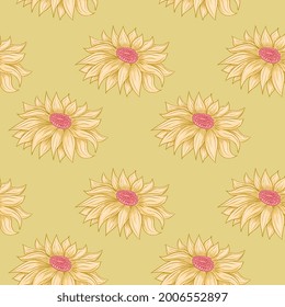 Gerbera daisy floral sin costura