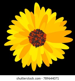 Gerbera Daisy. Vector Flower for Tablecloth, Paper, Tile. Vector illustration. Beautiful Bright Gerbera. Daisies. Floral Background. Vector Illustration. Floral. Gerbera Daisy for the Pattern.