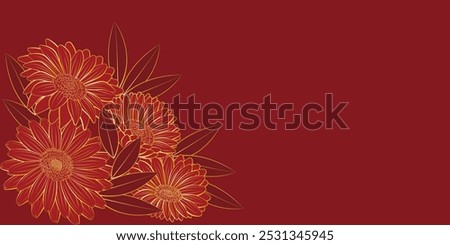 Gerbera flower background, for banners and websites. For covers and posters. Vector illustration.