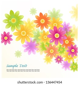 Gerbera flower background with text space.Transparency, Gradient Mesh and Clipping masks contained.