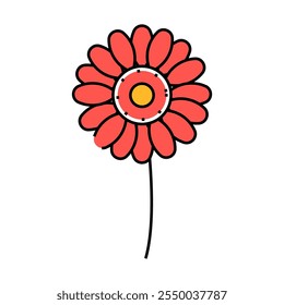 gerbera flower line icon vector. gerbera flower sign. isolated symbol illustration