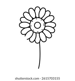 gerbera flower line icon vector. gerbera flower sign. isolated contour symbol black illustration