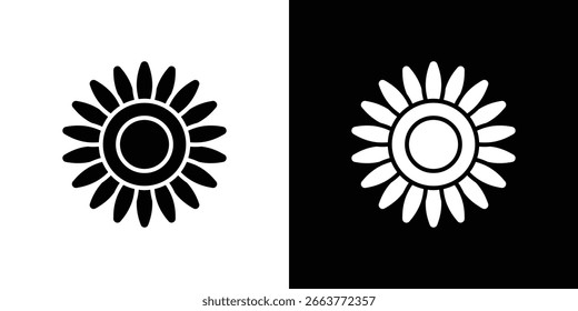 Ilustración vectorial de iconos de gerbera - Colección de iconos vectoriales de estilo negro de alta calidad