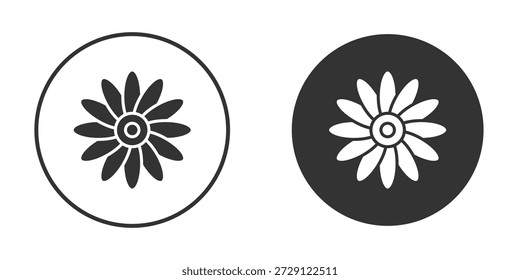 Silhueta de vetor de ícone Gerbera em preto. vetor de ícone plano simples.