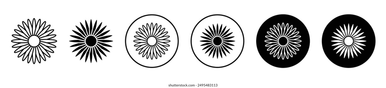 Conjunto de iconos de Vector de línea fina Gerbera.