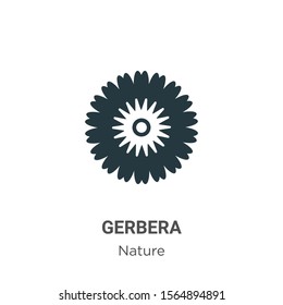 Gerbera vector icon on white background. Flat vector gerbera icon symbol sign from modern nature collection for mobile concept and web apps design.