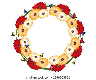 Gerberas flowers frame
