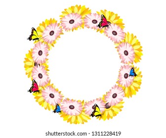 Gerberas flowers frame