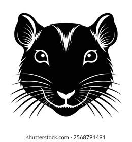 Gerbil head vector silhouette art illustration