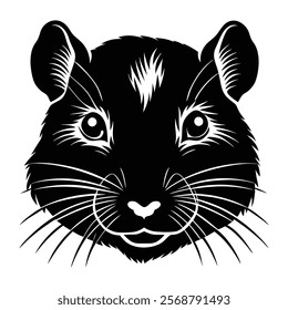 Gerbil head vector silhouette art illustration