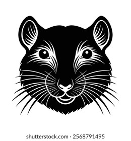 Gerbil head vector silhouette art illustration