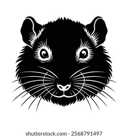 Gerbil head vector silhouette art illustration