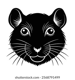 Gerbil head vector silhouette art illustration