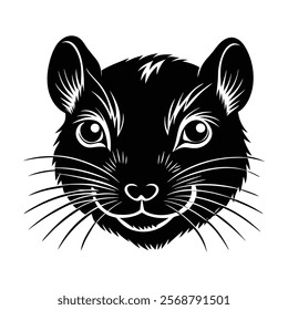 Gerbil head vector silhouette art illustration