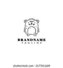 gerbil logo cartoon icon design template black modern isolated vector illustration