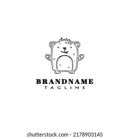gerbil logo cartoon icon design template black modern isolated vector illustration