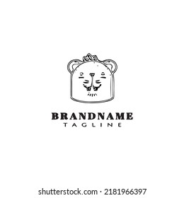 gerbil logo cartoon icon design template black modern isolated vector illustration