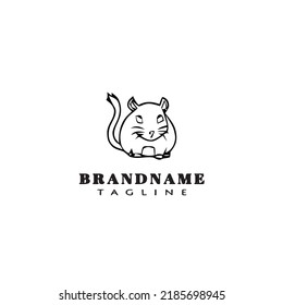 gerbil logo cartoon icon design template black modern isolated vector illustration