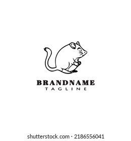 gerbil logo cartoon icon design template black modern isolated vector illustration