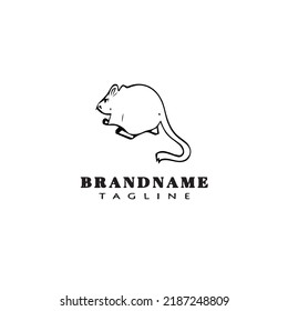 gerbil logo cartoon icon design template black modern isolated vector illustration
