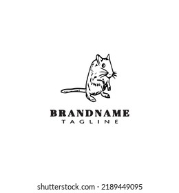 gerbil logo cartoon icon design template black modern isolated vector illustration