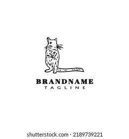 gerbil logo cartoon icon design template black modern isolated vector illustration