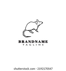 gerbil logo cartoon icon design template black modern isolated vector illustration