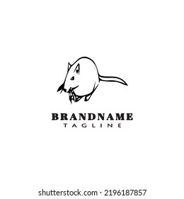 gerbil logo cartoon icon design template black modern isolated vector illustration