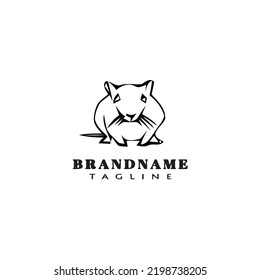 gerbil logo cartoon icon design template black modern isolated vector illustration