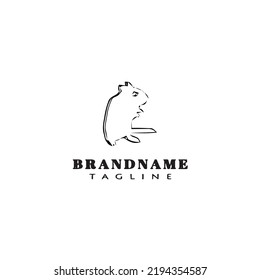 gerbil logo cartoon icon template black modern isolated vector illustration