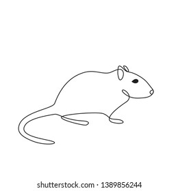 Gerbil one line drawng. Vector icon.