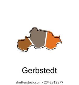 Gerbstedt City of Germany map vector illustration, vector template with outline graphic sketch style isolated on white background