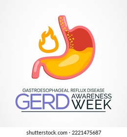 GERD Awareness week (Gastroesophageal reflux disease) is observed every year in November. Vector illustration