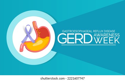 GERD Awareness week (Gastroesophageal reflux disease) is observed every year in November. Vector illustration