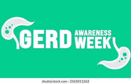 GERD Awareness week. Gastroesophageal reflux disease is observed every year in November. Holiday concept. suitable for placard, background,Greeting Card, Poster design template with text inscription, 