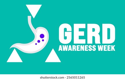 GERD Awareness week. Gastroesophageal reflux disease is observed every year in November. Holiday concept. suitable for placard, background,Greeting Card, Poster design template with text inscription, 