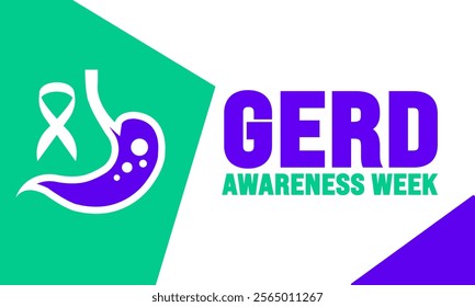GERD Awareness week. Gastroesophageal reflux disease is observed every year in November. Holiday concept. suitable for placard, background,Greeting Card, Poster design template with text inscription, 