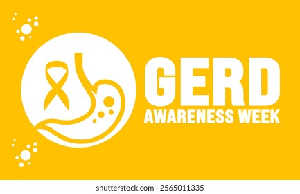 GERD Awareness week Gastroesophageal reflux disease is observed every year in November. Holiday concept. suitable for placard, background,Greeting Card, Poster design template with text inscription, 